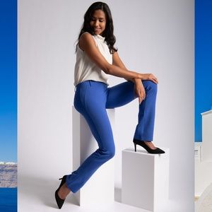 NWOT Betabrand Dress Pant Yoga Pants - Aegean Blue, SP Straight Leg